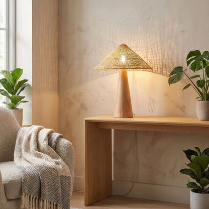 lampe à poser salon avec fauteuil elegance scandinave et boheme chic
