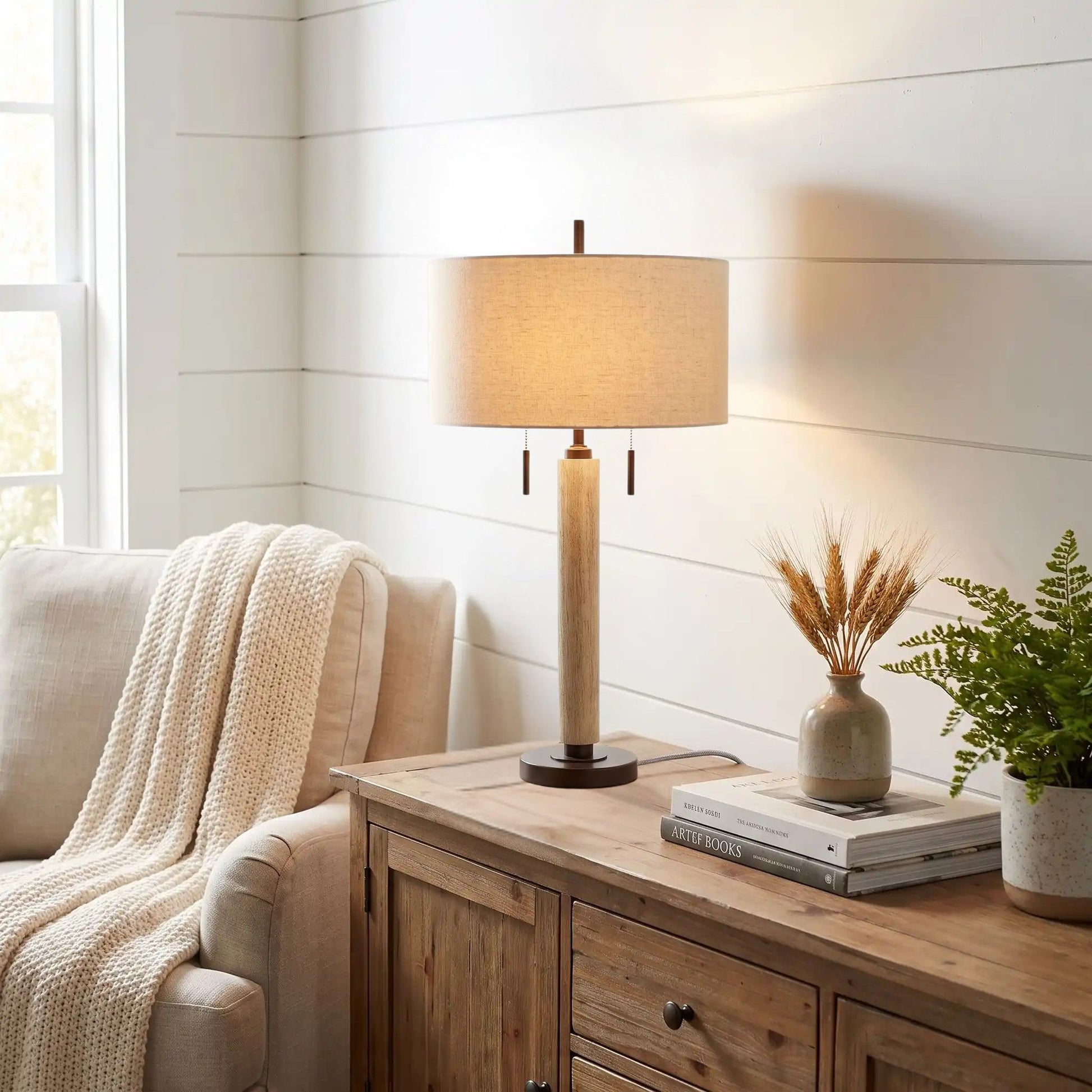 lampe à poser salon bronze antique salle sejour modern farmhouse port usb