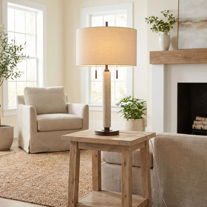 lampe à poser salon bronze antique sur table sejour modern farmhouse port usb