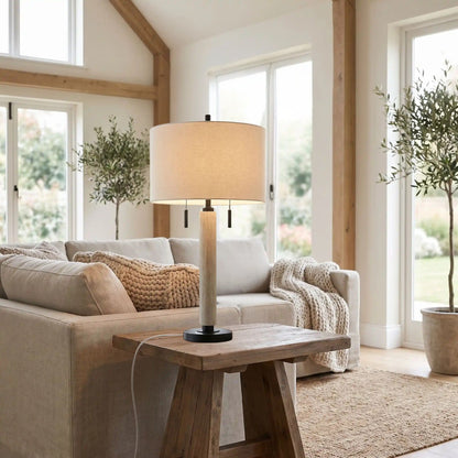lampe à poser salon noir salle sejour modern farmhouse port usb
