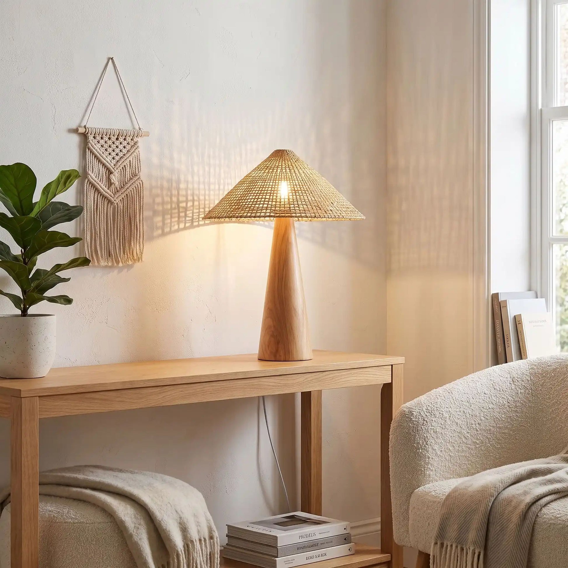 lampe à poser salon sur console elegance scandinave et boheme chic