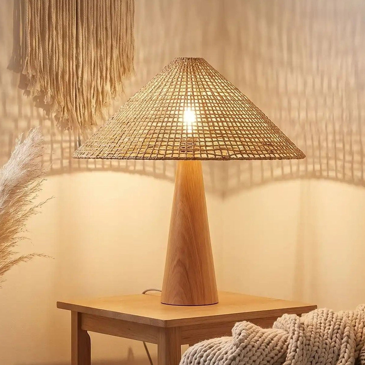 lampe à poser salon vu rapproche elegance scandinave et boheme chic