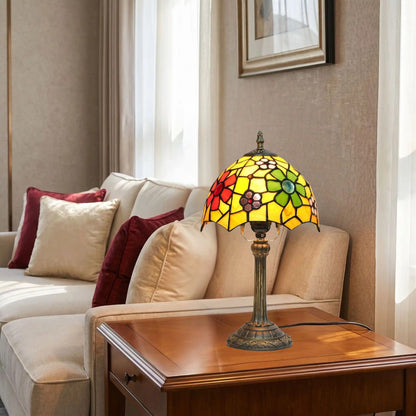 lampe a poser sejour avec canape tiffany floral colore