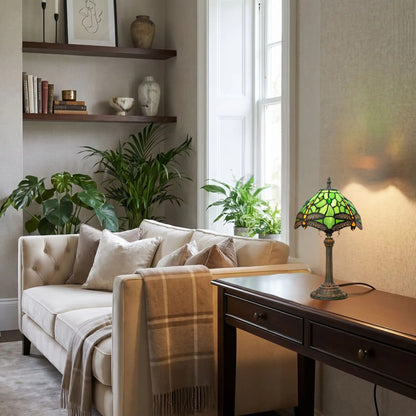 lampe a poser sejour avec canape tiffany libellule