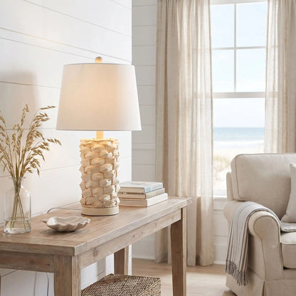 lampe à poser sejour avec fenetre coastal rotin naturel