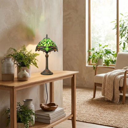 lampe a poser sejour avec plante tiffany libellule