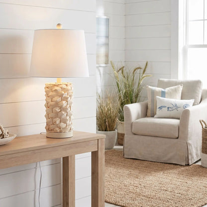 lampe à poser sejour coastal rotin naturel