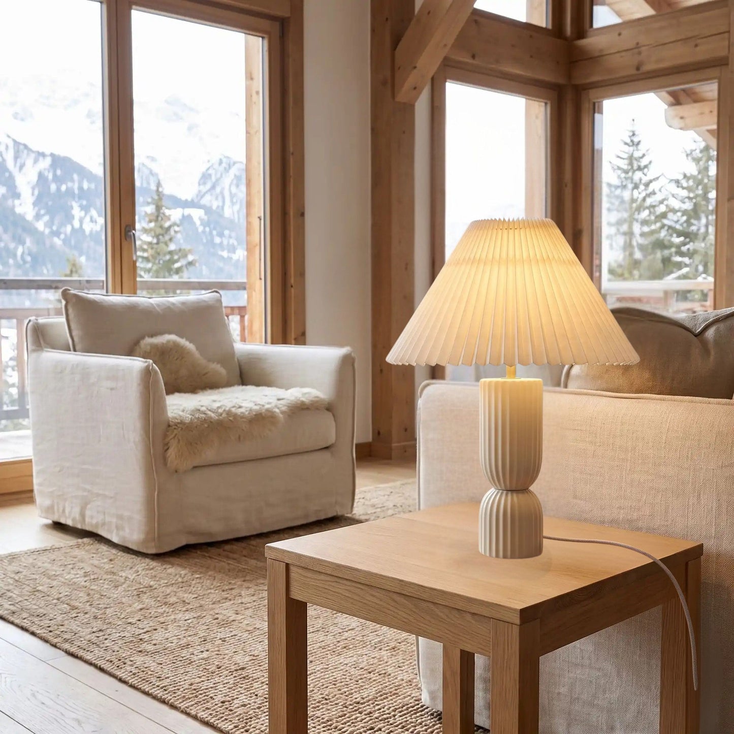lampe à poser sejour scandinave ceramique blanche