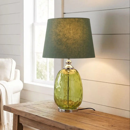 lampe à poser sejour vu rapproche vert souffle olive