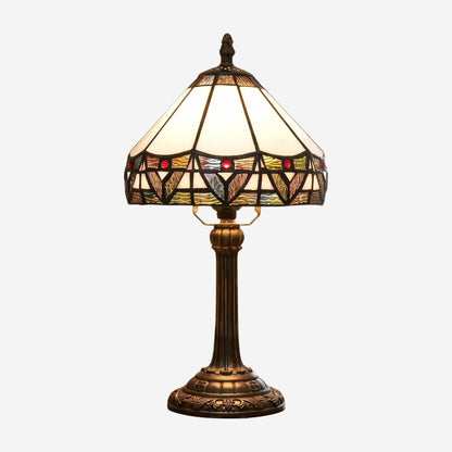 lampe a poser table sejour variante produit tiffany blanche geometrique