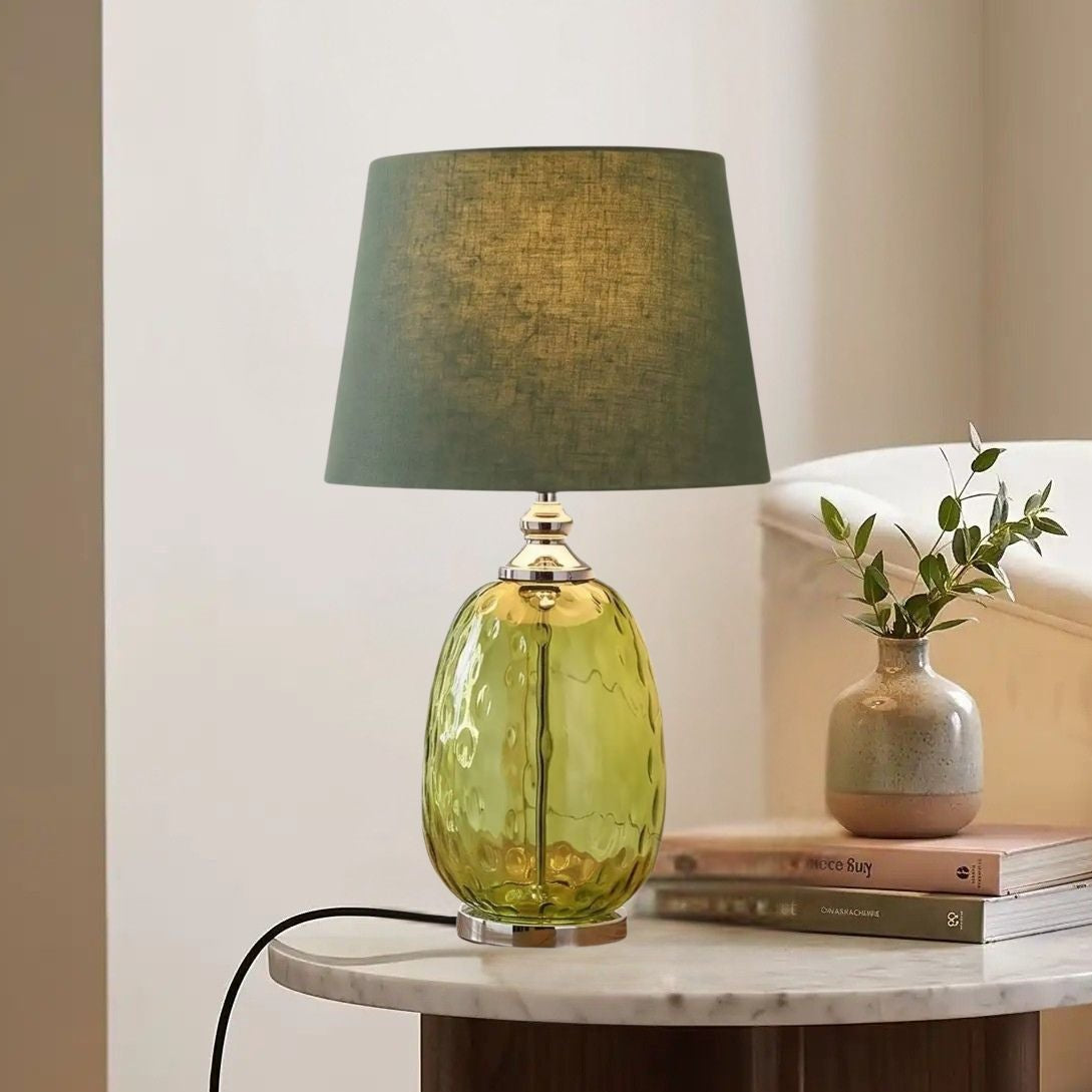 lampe à poser table sejour vu rapproche vert souffle olive