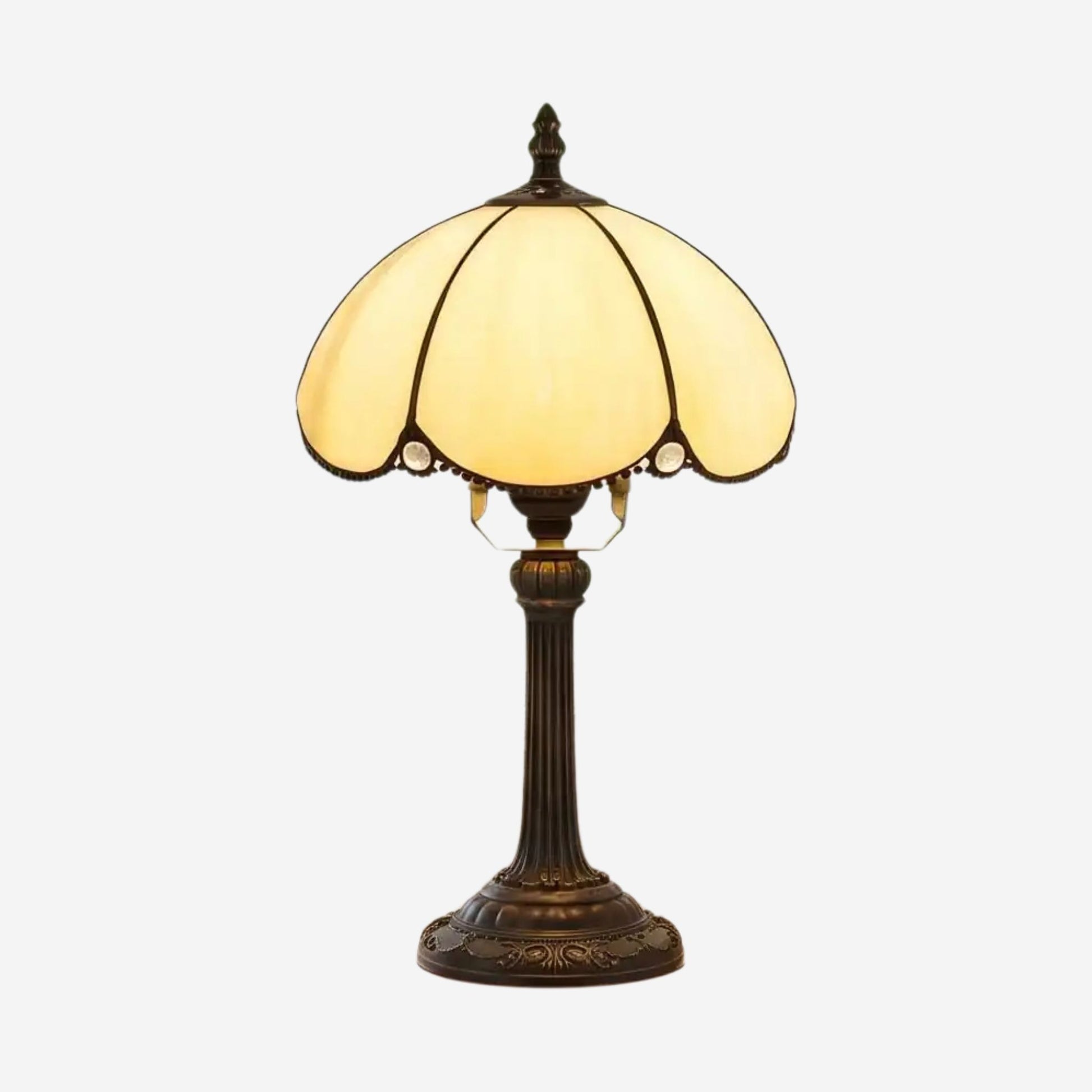 lampe a poser variante produit tiffany verre teinte blanc