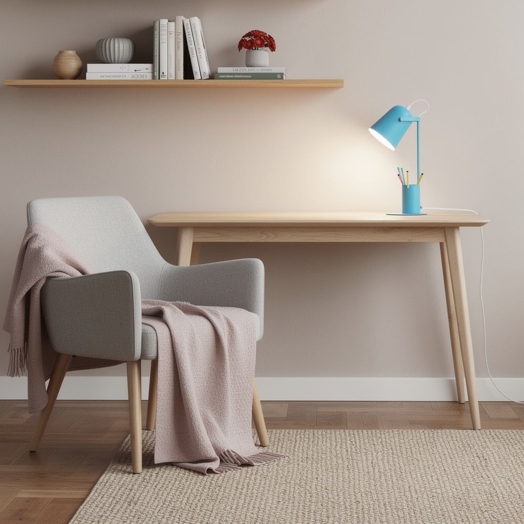 lampe bureau bleu multifonction organisateur