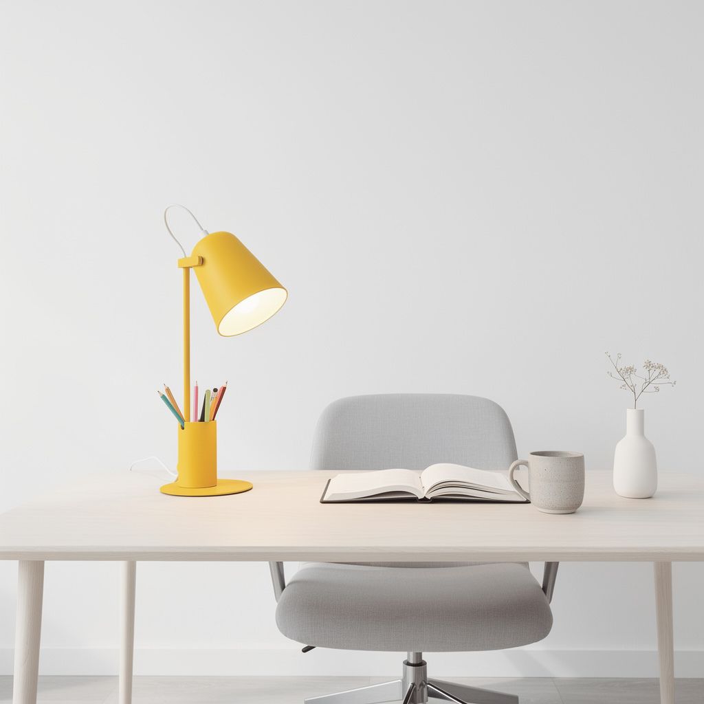 lampe bureau jaune multifonction organisateur