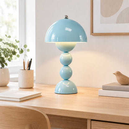 lampe champignon artistique rechargeable bleu leger bureau