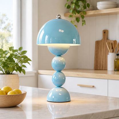lampe champignon artistique rechargeable bleu leger comptoir