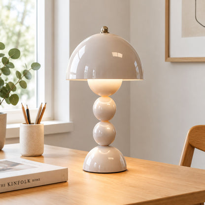 lampe champignon artistique rechargeable gris bureau