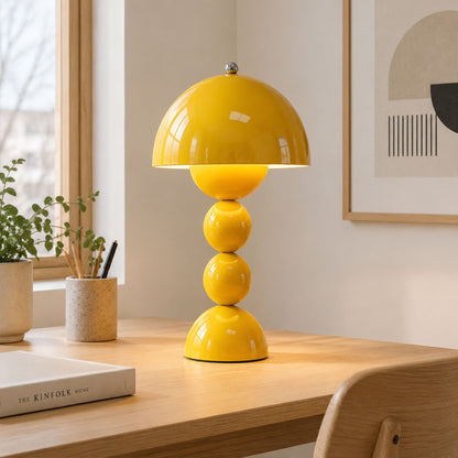 lampe champignon artistique rechargeable jaune bureau