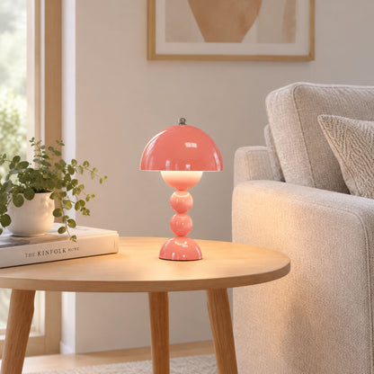 lampe champignon artistique rechargeable rose sejour