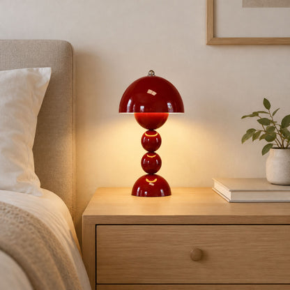 lampe champignon artistique rechargeable rouge vin chevet