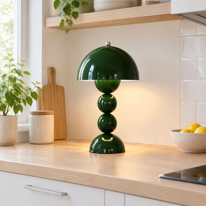 lampe champignon artistique rechargeable vert fonce comptoir
