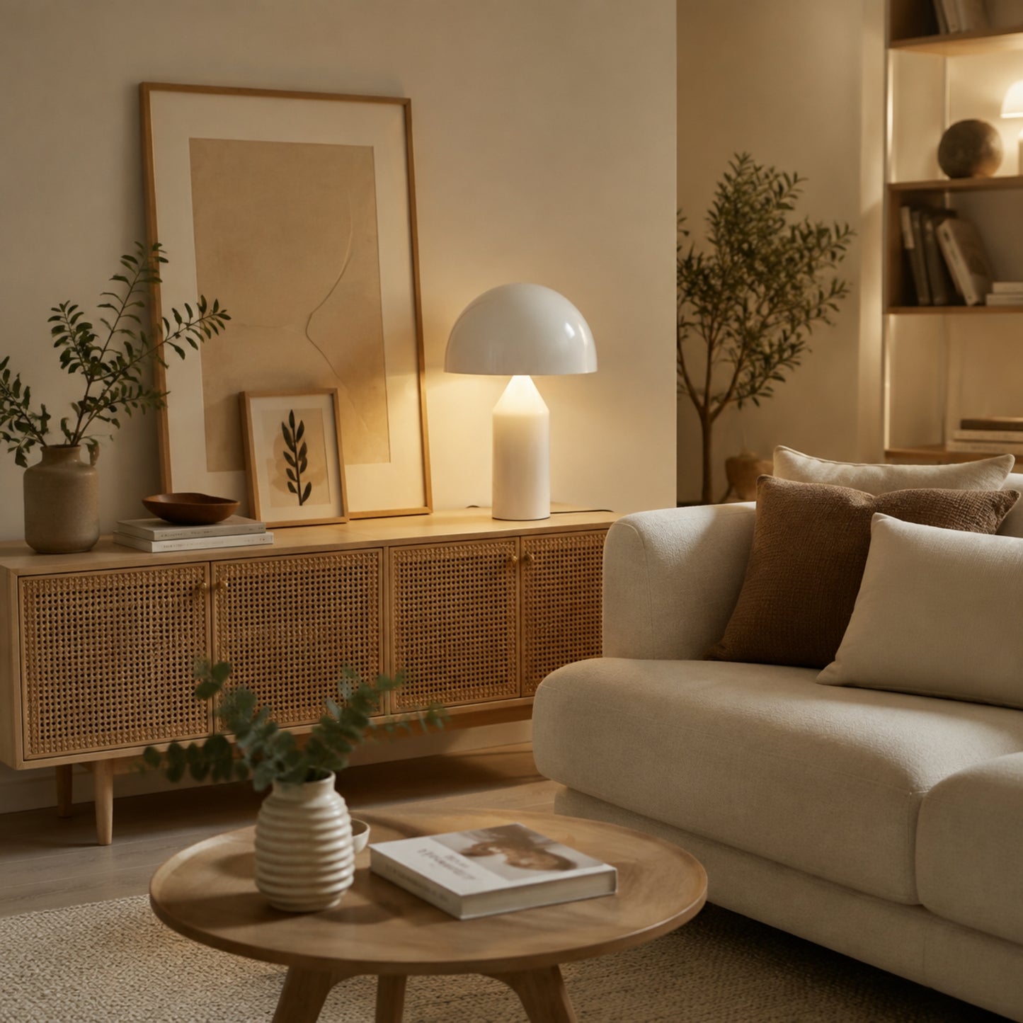 lampe champignon blanche sejour decore design iconique italien
