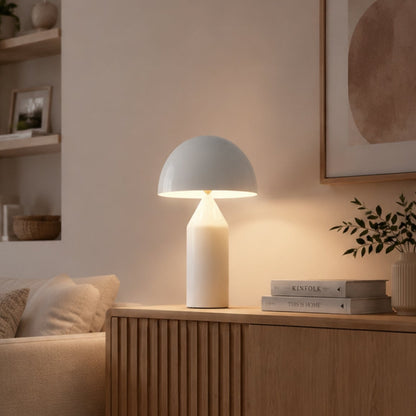 lampe champignon blanche vu rapproche design iconique italien