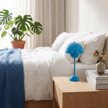 lampe champignon bleu ciel table chevet design italien rechargeable