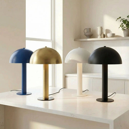 lampe champignon bleu or blanc noir design contemporain