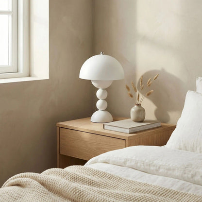 lampe champignon couleur blanc mat table chevet artistique rechargeable