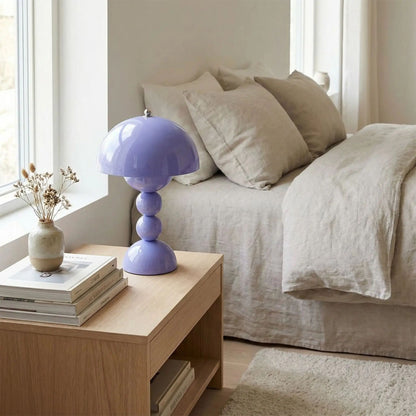 lampe champignon couleur bleu leger table chevet artistique rechargeable