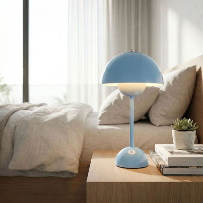 lampe champignon couleur bleu rechargeable table chevet design italien rechargeable