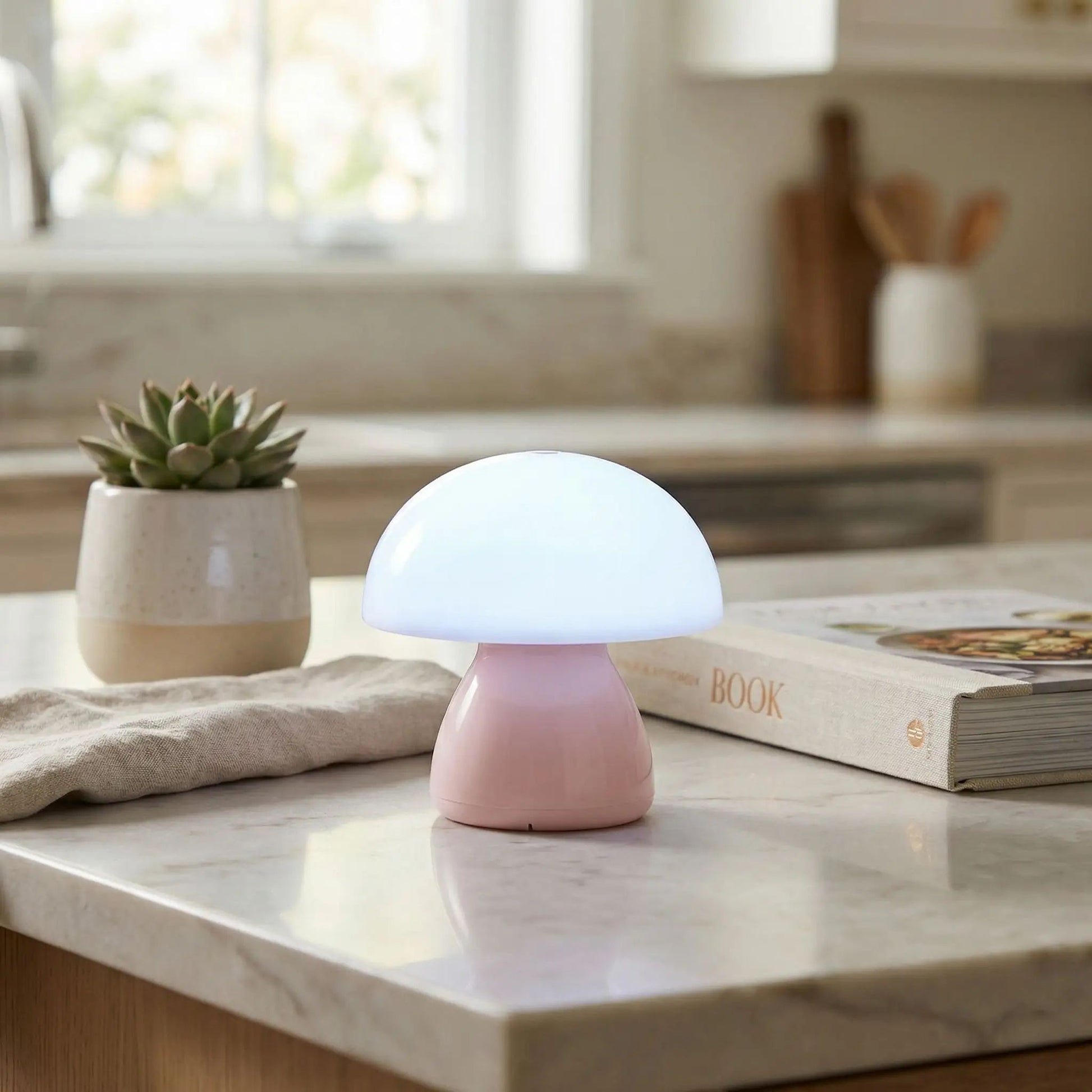 lampe champignon couleur rose temperature blanc froid comptoir mini tactile rechargeable