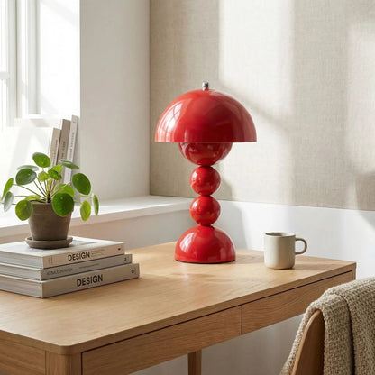 lampe champignon couleur rouge bureau artistique rechargeable