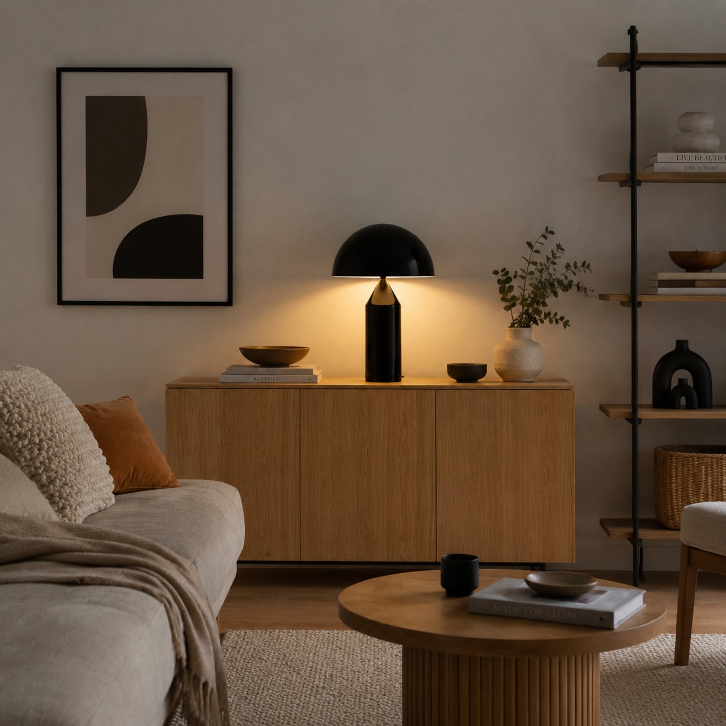 lampe champignon noire design iconique italien