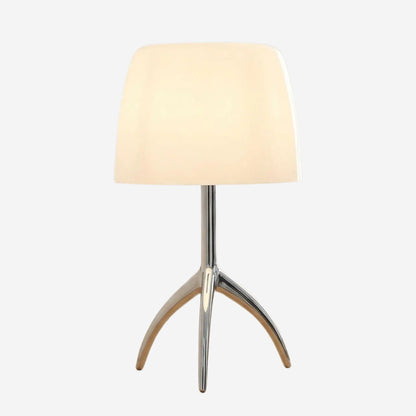 Lampe champignon orange Verre Soufflé beige base chrome fiche produit