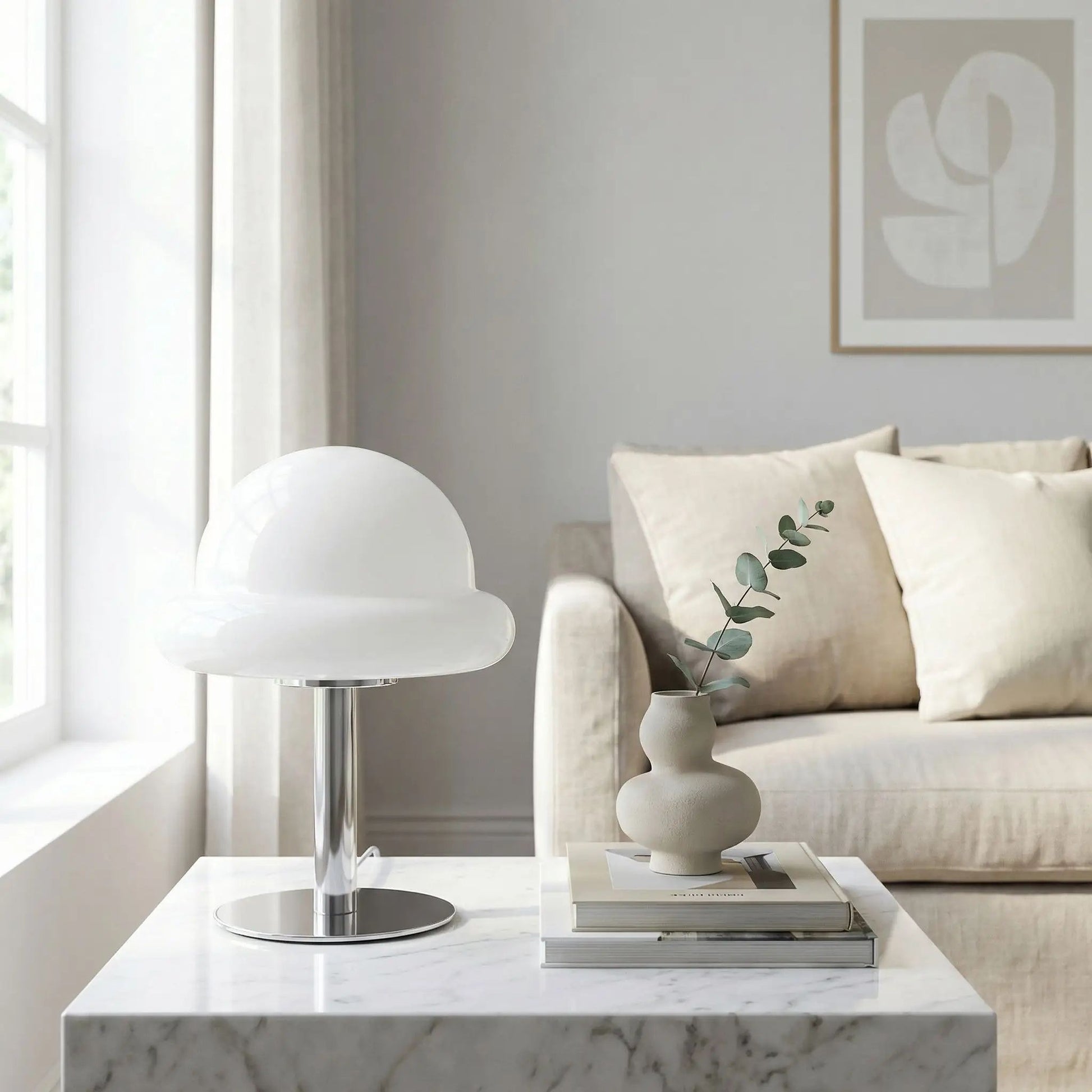 Lampe champignon orange Prise USB LED blanc séjour.