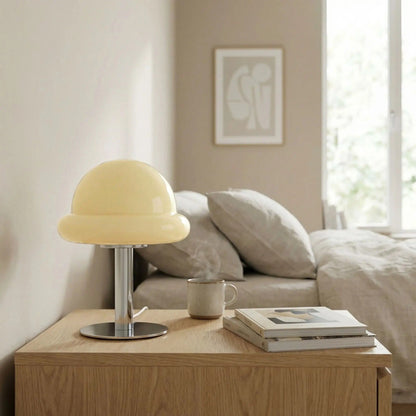 Lampe champignon orange Prise USB LED blanc table chevet.