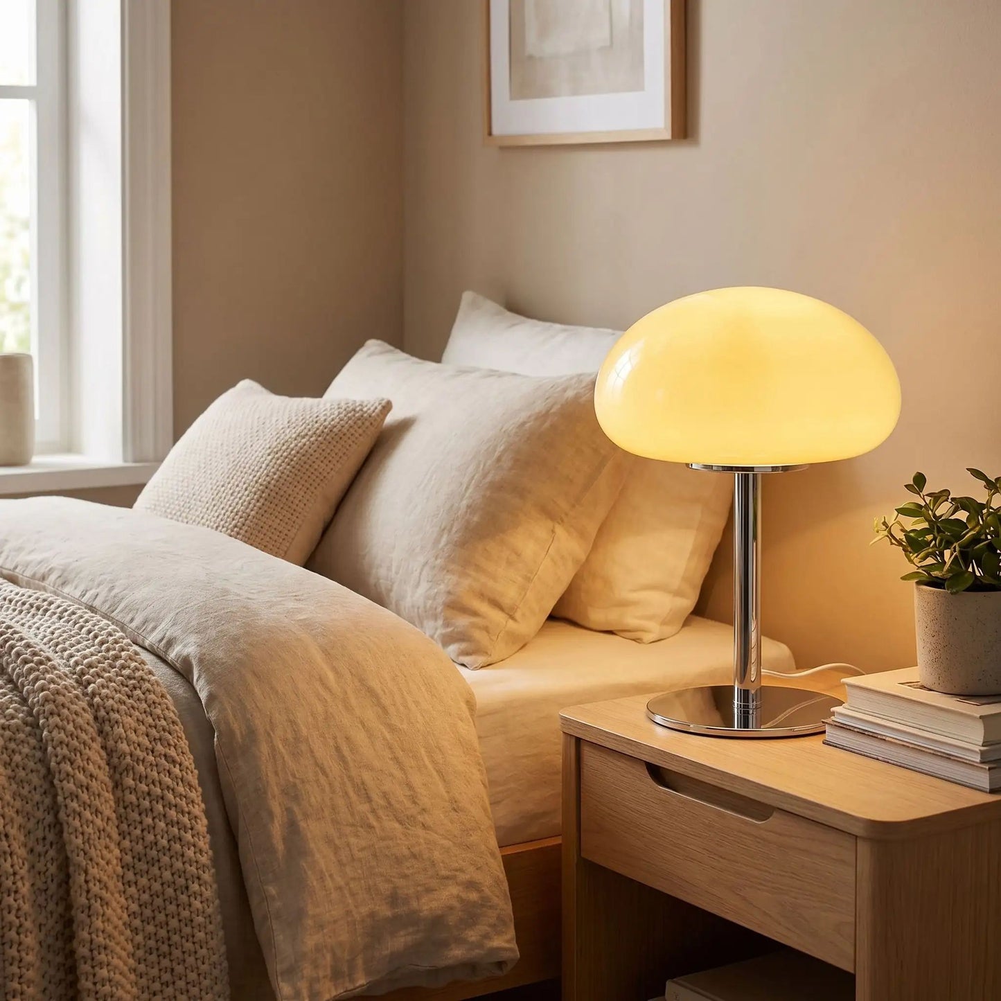 lampe champignon orange Prise USB Cosy crème chevet lumière douce