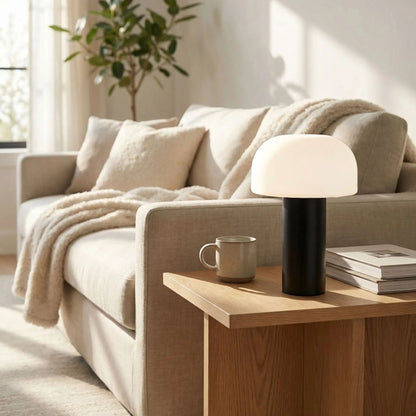 lampe champignon orange couleur noir table salon tactile rechargeable