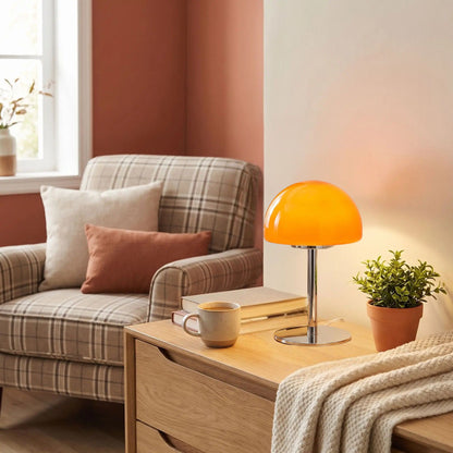 Lampe champignon orange USB style retro orange table séjour cosy vintage