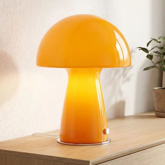 Lampe champignon orange Vintage 70 table séjour orange rétro