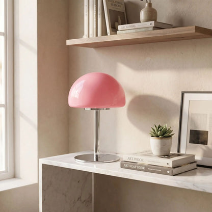 Lampe champignon orange USB style retro rose bureau ambiance cosy vintage