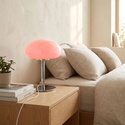 lampe champignon orange Prise USB Cosy rose table chevet lumière douce