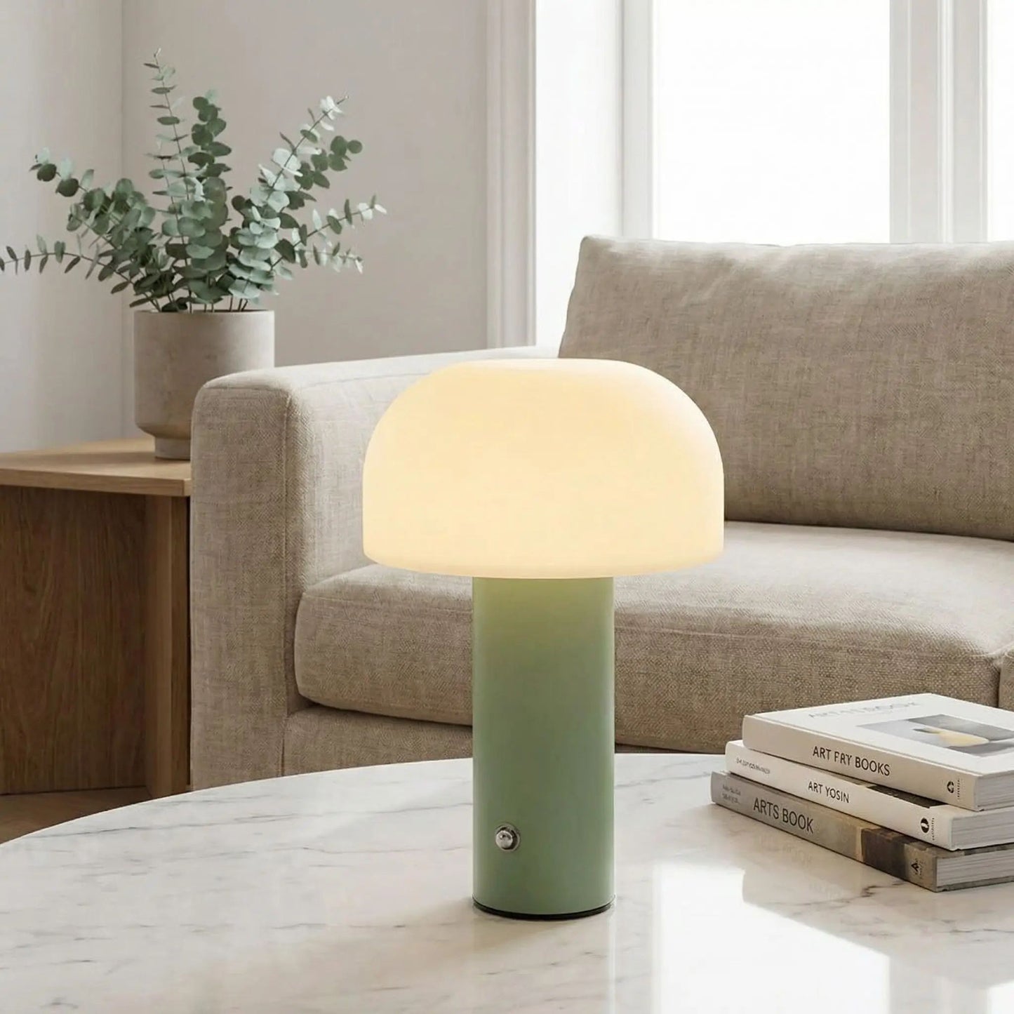 lampe champignon orange couleur vert sejour temperature blanc chaud