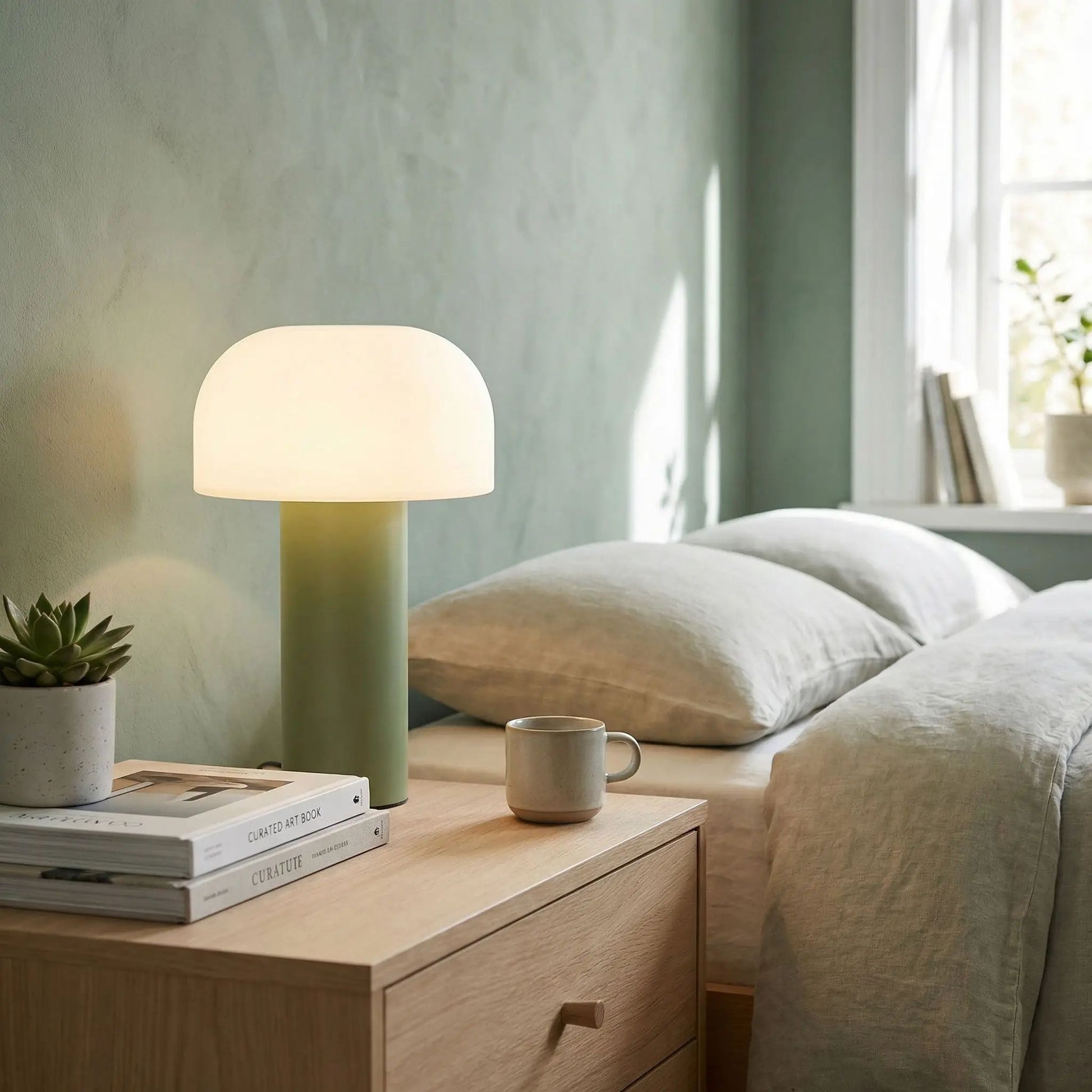 lampe champignon orange couleur vert table chevet tactile rechargeable