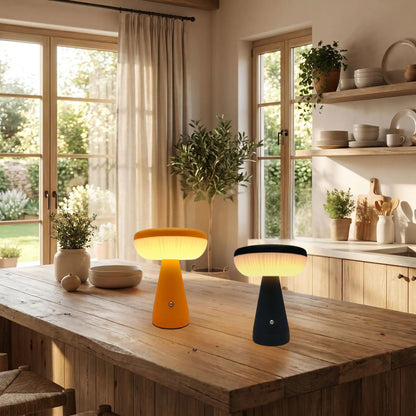 Lampe champignon orange Petite Sans Fil deux couleurs