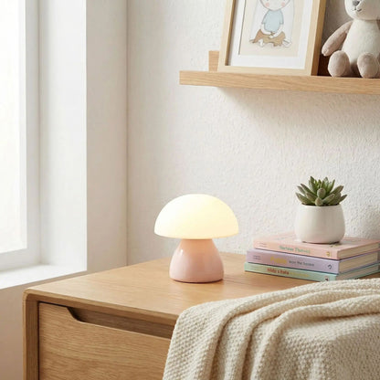 lampe champignon rose table chevet blanc chaud mini tactile rechargeable
