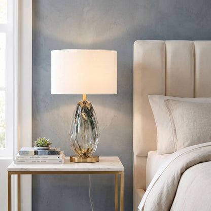 lampe chevet chambre cotier bleu dore
