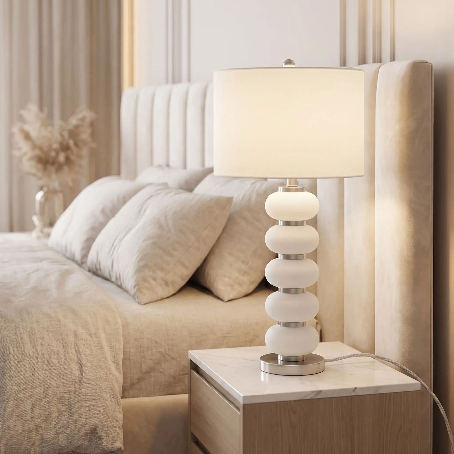 lampe chevet couleur argent chambre retro dore